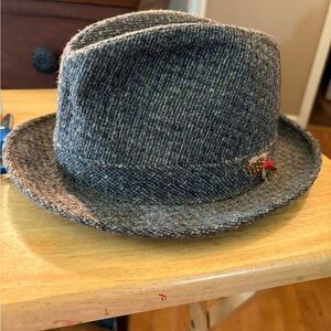 Gray Tweed Fedora‎ Hat
